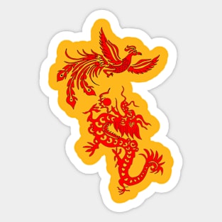 Phoenix Dragon Feng Shui Sticker